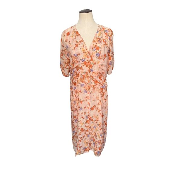 Sundance Sonora Bloom Midi Silk Dress Size 8 - Picture 1 of 9